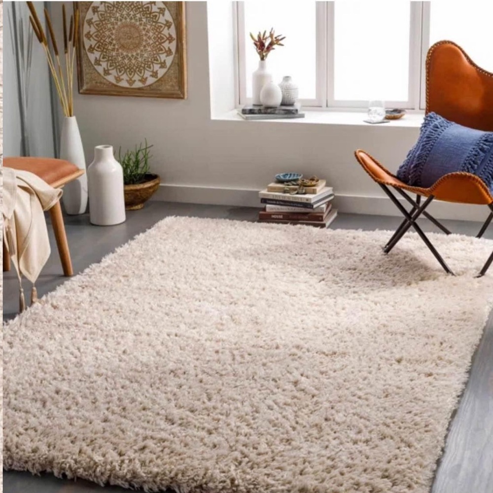 Plush Cream Shag Rug - Picture 3 of 7